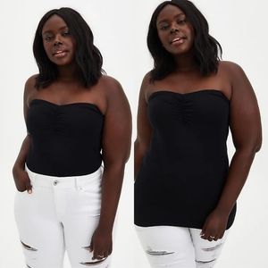 NWT Torrid Plus Size 4 / 4X  Black Ruched Foxy Tub
